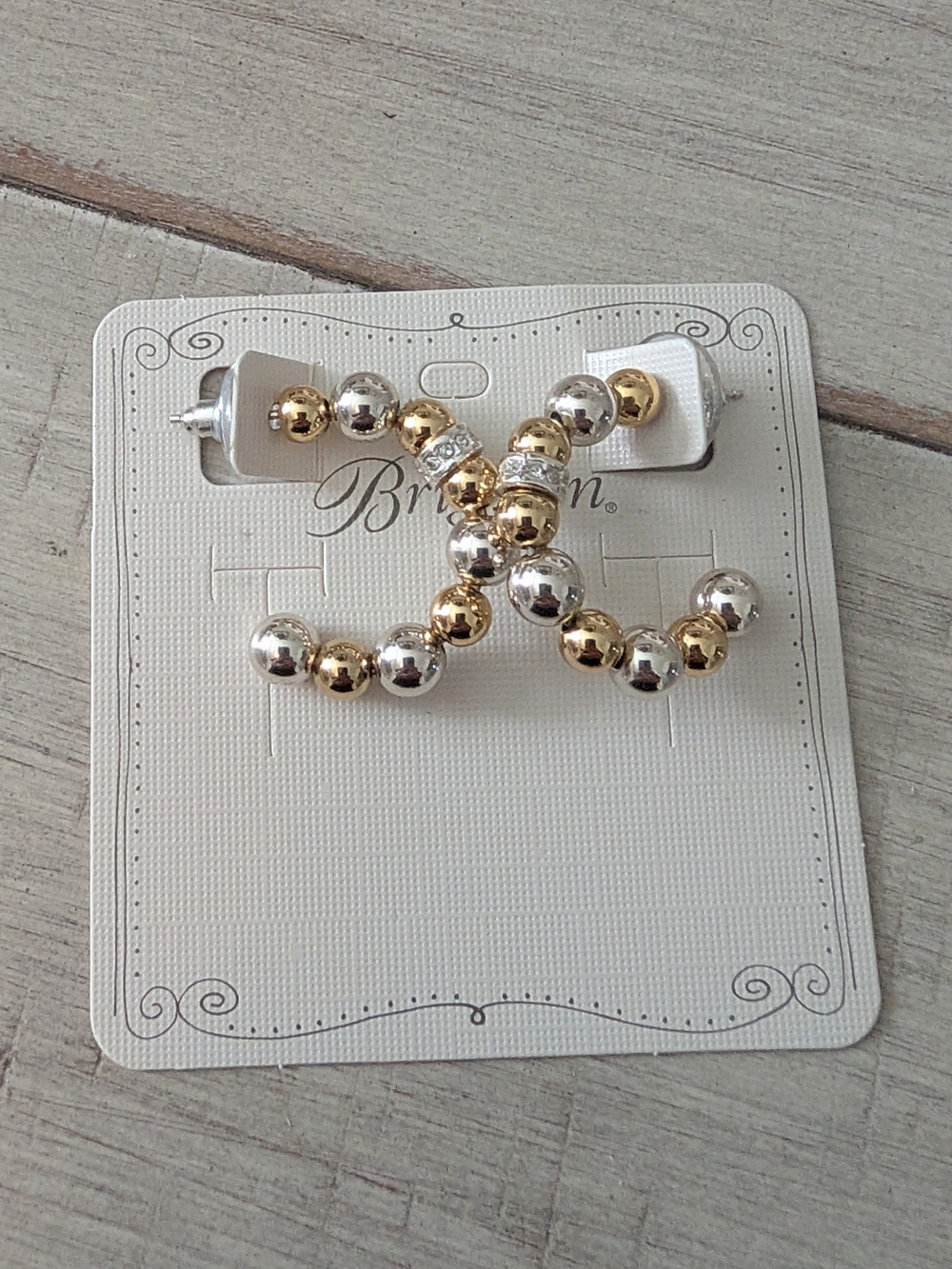 Brighton Meridian Petite Station Two Tone Hoop Earrings